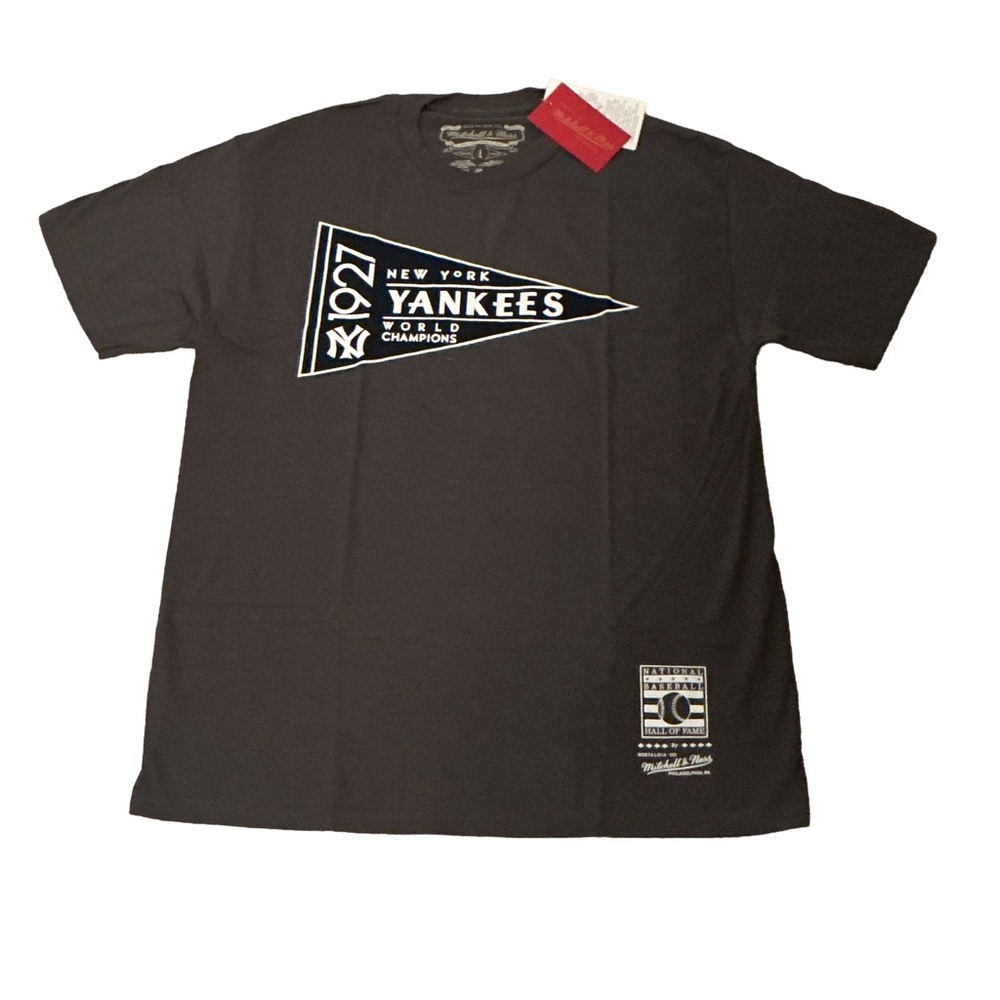NWT Mitchell & Ness NY Yankees 1927 Gray MLB World Series Champions T-Shirt LG